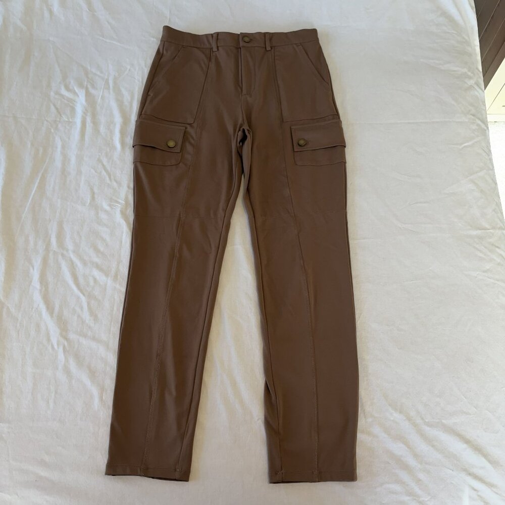 Women's Brown Dress Pants Size Medium Hardly Worn Cargo Style Legging Fit